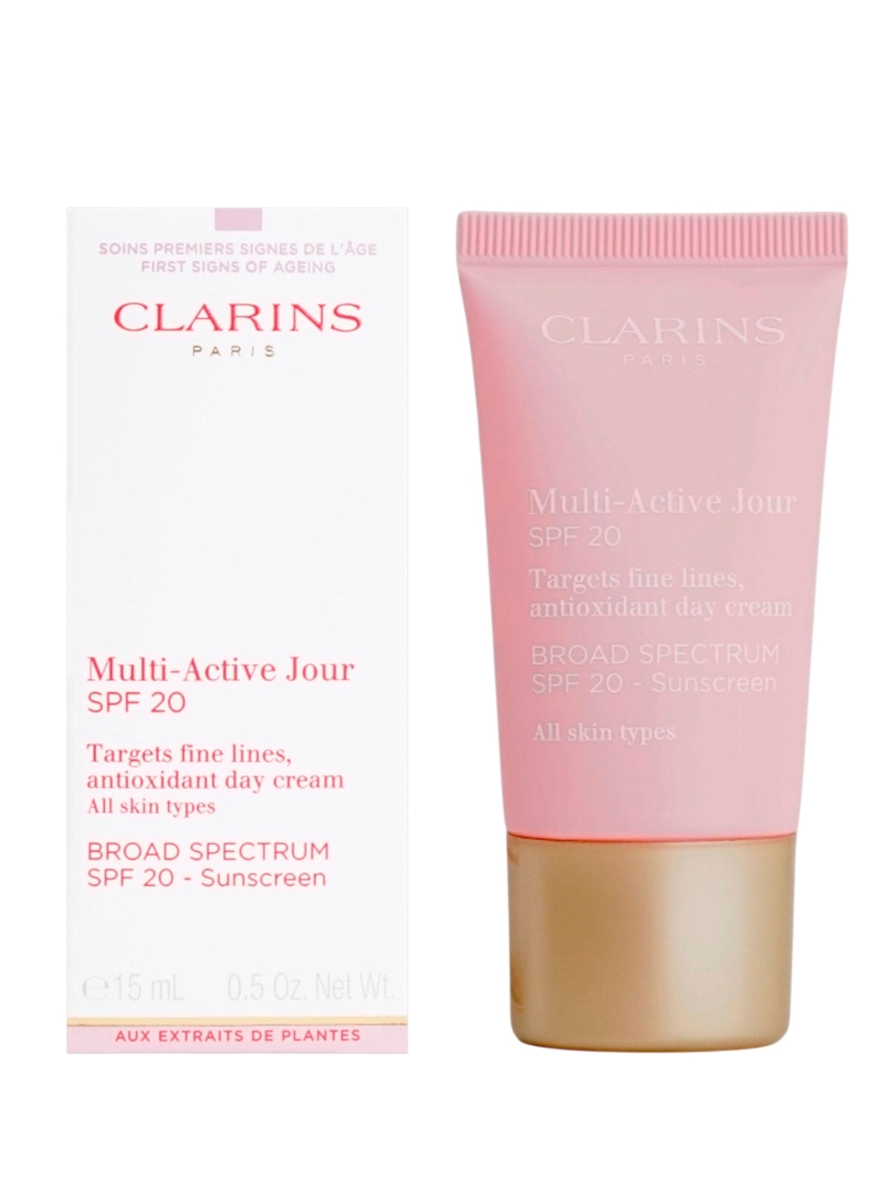 NWT Clarins Paris Multi Active Jour SPF 20 Sunscreen Antioxidant Day Cream 15mL